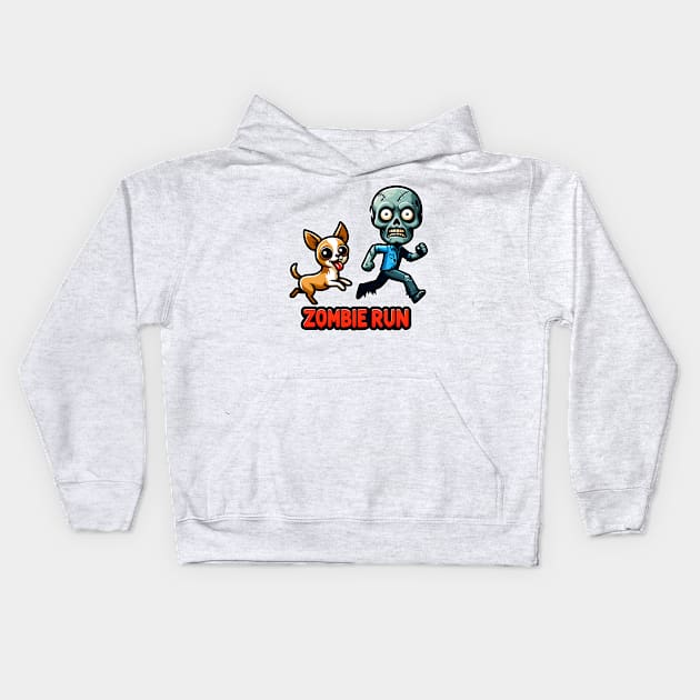 Zombie Run Kids Hoodie by Rawlifegraphic